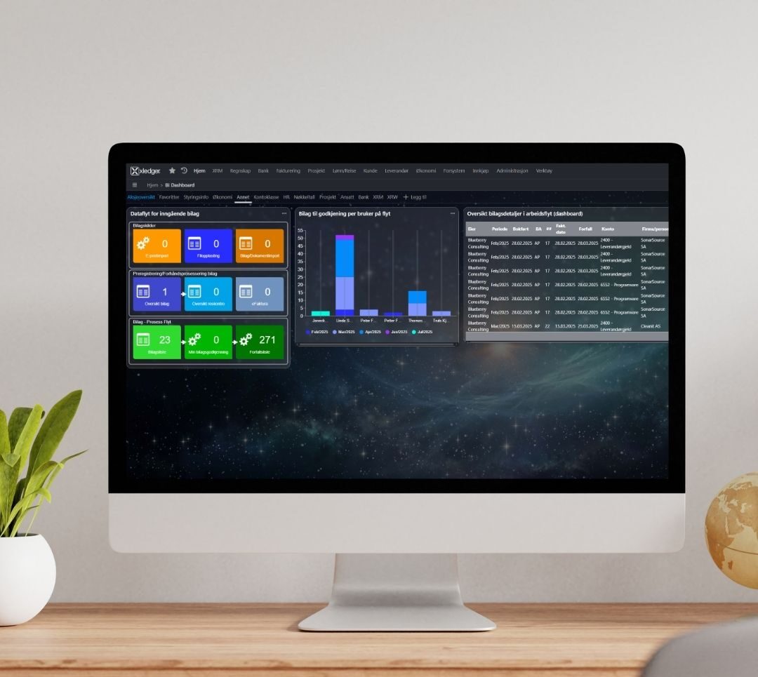 Dashboards i xledger. Foto