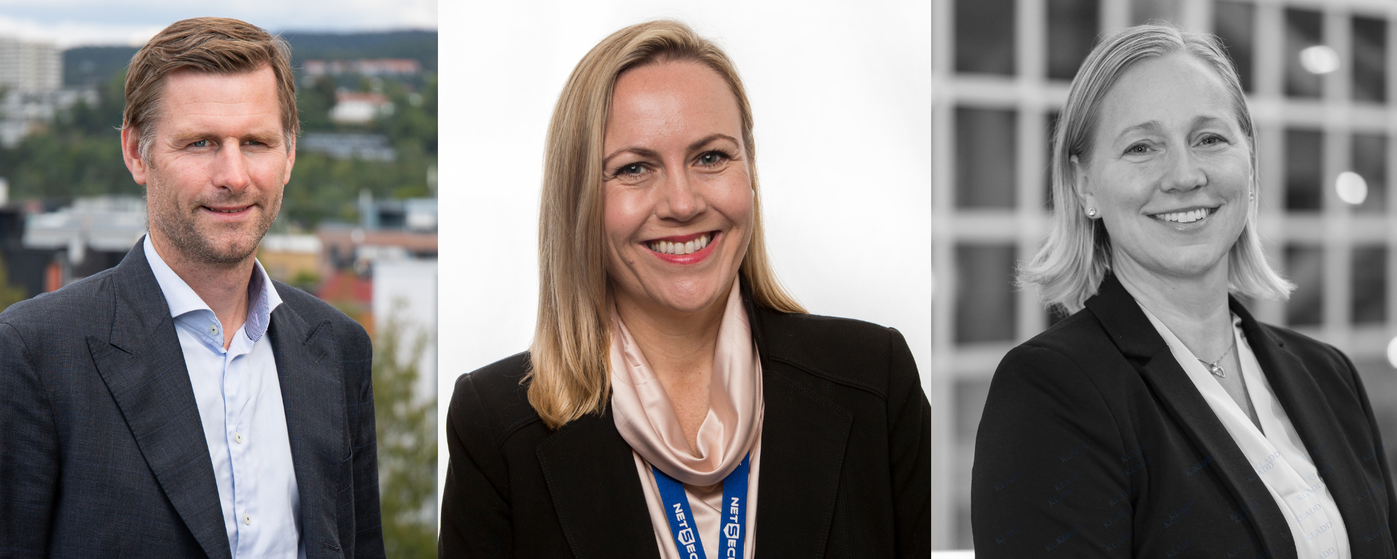 F.v. Martin Melhus I Malling Og Co, May Gunn Berger Lorentzen I Netsecurety Og Tone J. Myhre I Northcom. Foto