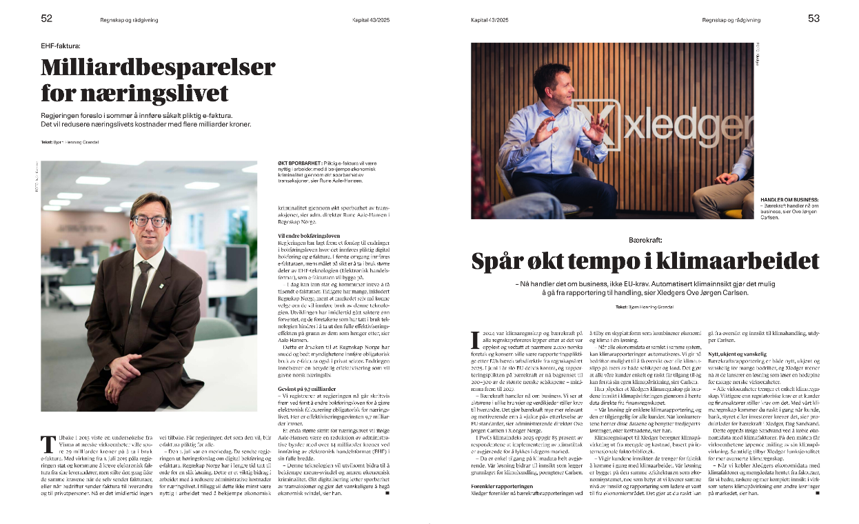 Avisutklipp fra Kapital. Foto