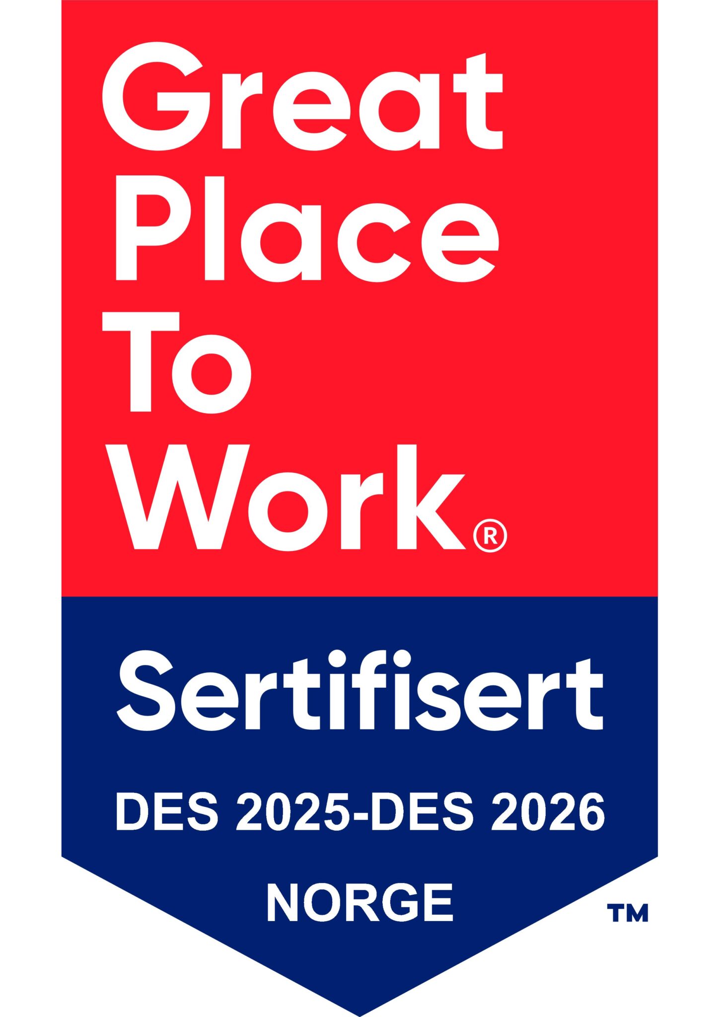 Great Place To Work sertifisering 2025-2026. Foto
