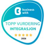 Topp vurdering integrasjon. Badge fra Business With