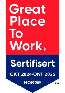 Great Place To Work sertifisering for Xledger Oktober 2024-Oktober 2025. Logo