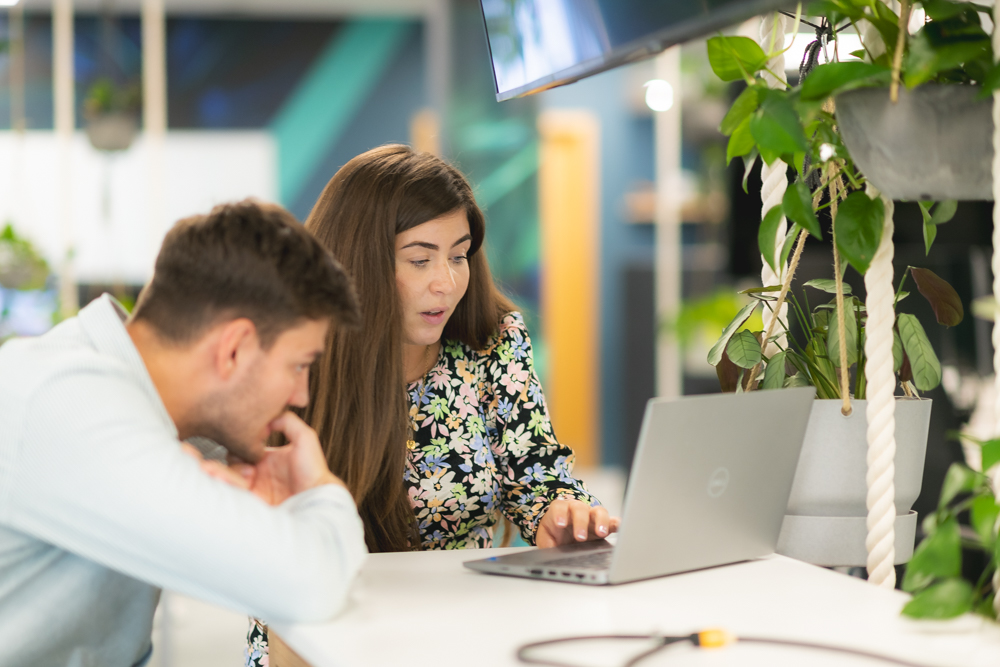 Woman working on computer